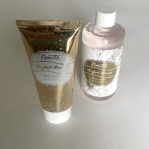 NWOT Nanette Lepore Body Wash and Body Lotion Set Perfect Peony Scent, Bath